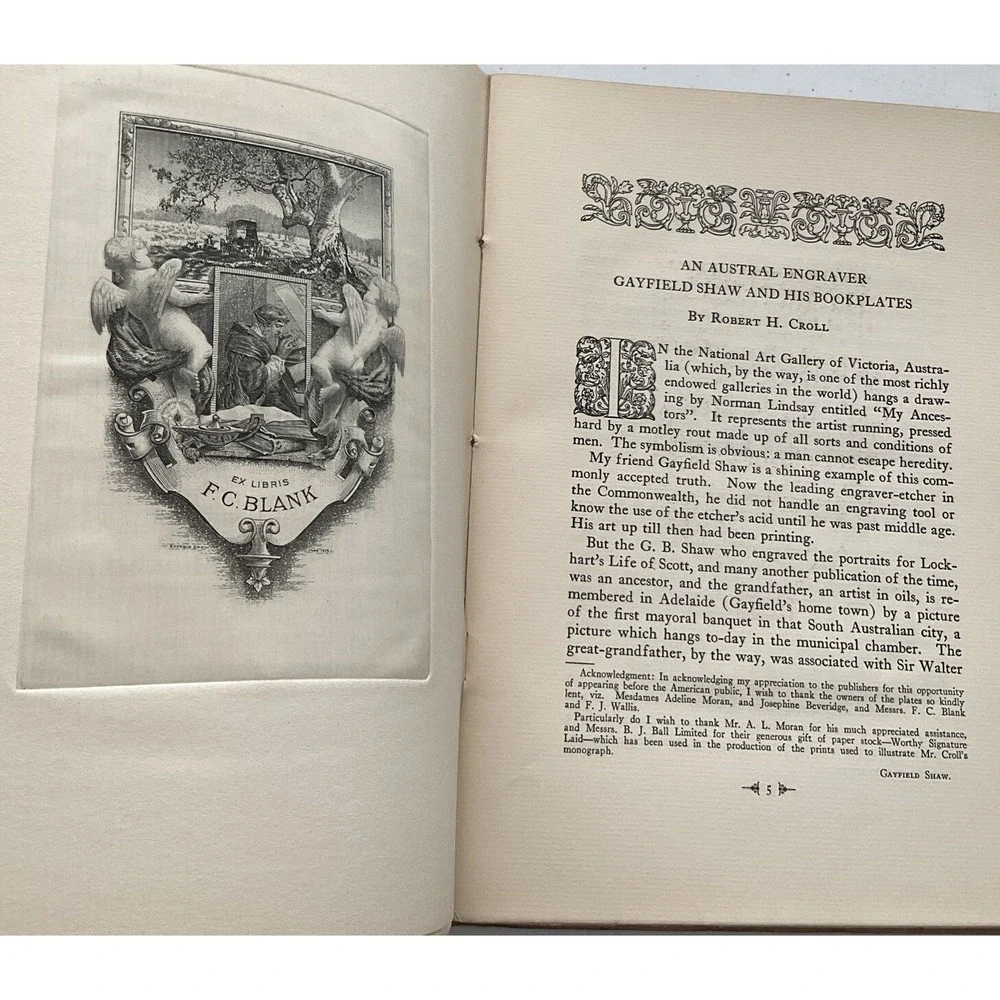 Ex Libris Year Book American Society of Bookplates Illustrated Rare 1939 Vintage